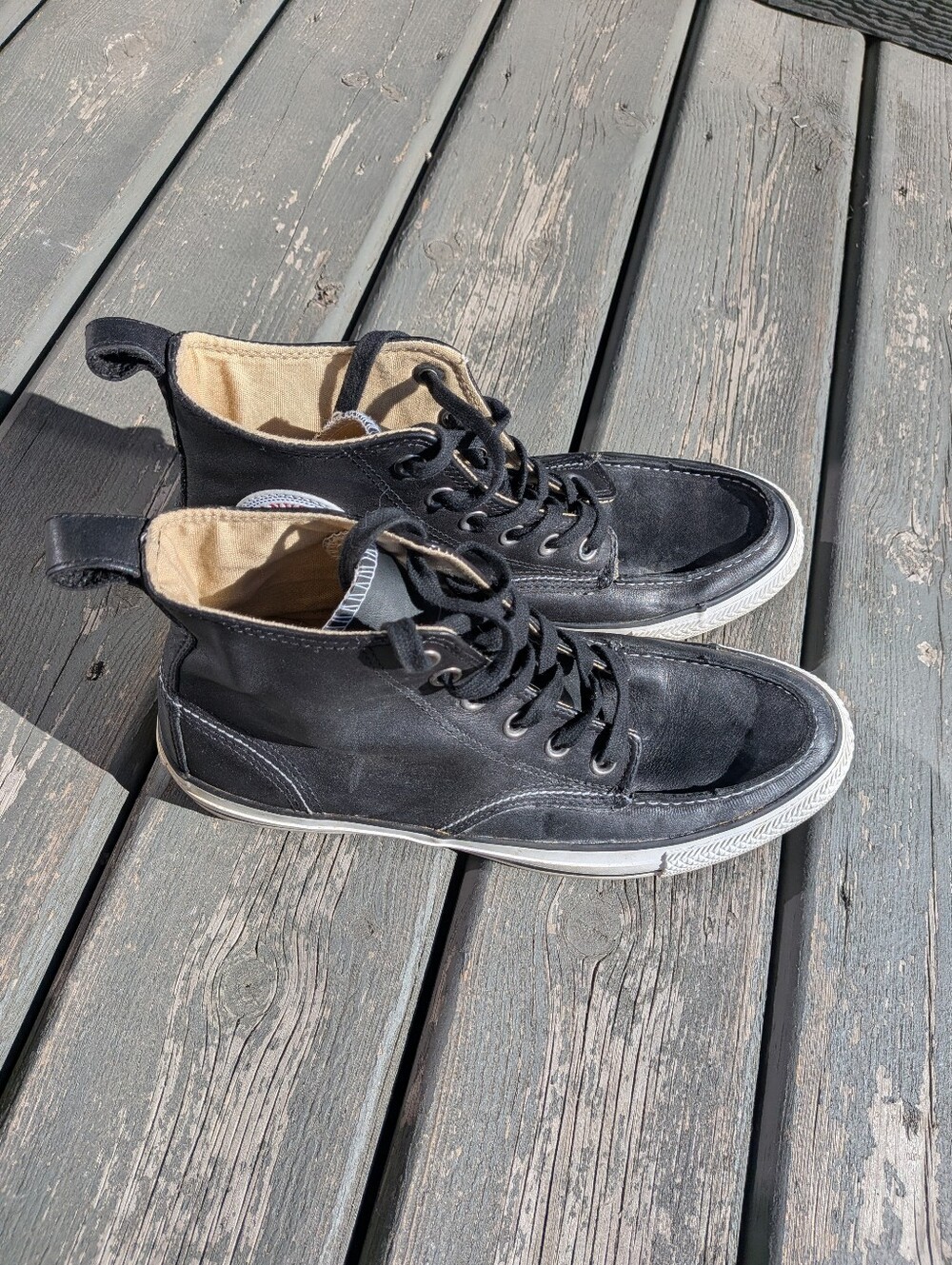 Converse Black Leather High-Top Sneakers